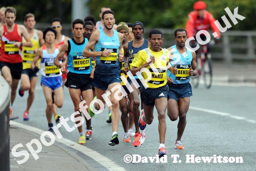 Soon after the start of the BUPA Great North Run.